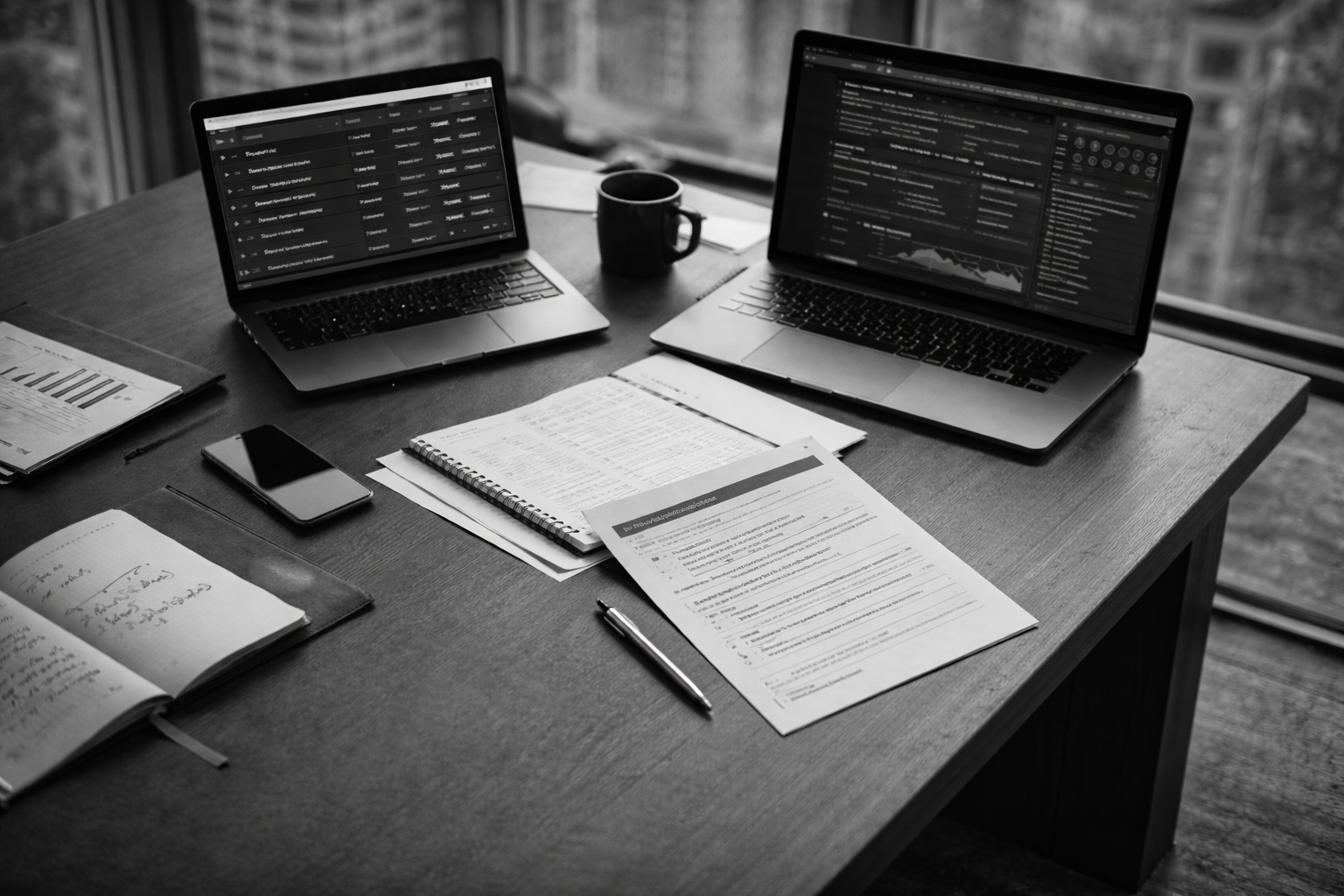 Intelligence gathering workspace with multiple monitors
