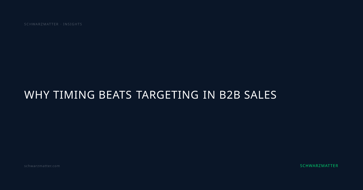 Why Timing Beats Targeting in B2B Sales · SCHWARZMATTER